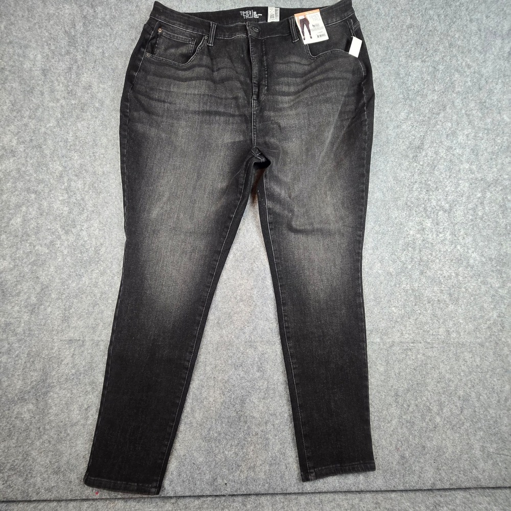 Time and Tru Jeans Women 22 Black High Rise Curvy Skinny Stretch Denim